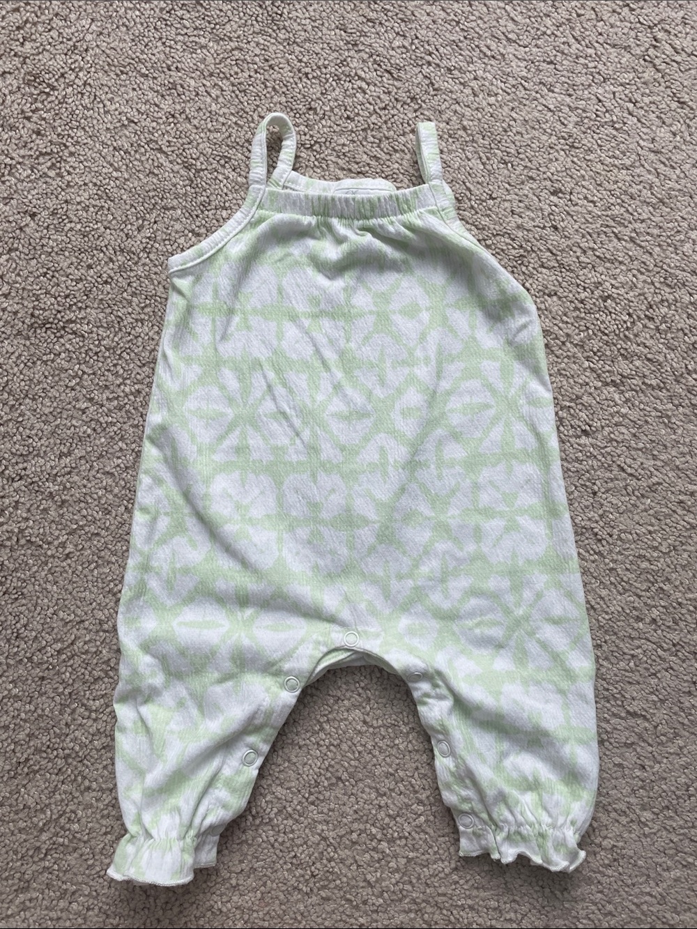 Light Green and White Baby Romper
